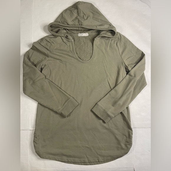 Barefoot Dreams Tops - Barefoot Dreams Sweatshirt Women M Malibu Olive Green Luxe Lounge Scrunch Hoodie